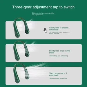 Nouveau ventilateur portable sans lame pour le cou, mains libres, vert armée, flexible, ventilateur de cou de classe A, 2023 - Product Image 5