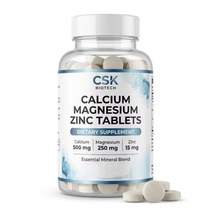 Tabletas de Calcio, Magnesio y Zinc para la Salud Ósea, Apoyo al Equilibrio Mineral, para Adultos, 60 Tabletas por Botella, OEM, ODM, Etiqueta Privada, Contrato - Product Image 1