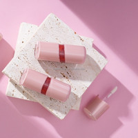 Tube de brillant à lèvres vide double couche rond de 3 ml, rose, court, épais, unique, joli et attrayant, sans MOQ, en stock, prêt à être expédié