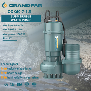 Pompe à eau submersible Grandfar QDX 2HP 1500W avec moteur en cuivre et corps en fonte pour drainage propre QDX60-7-1.5 Haute performance - Product Image 1