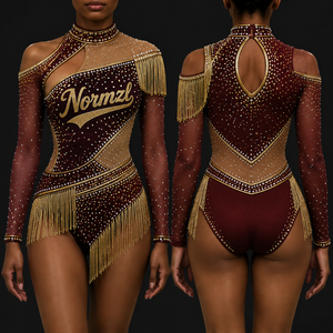 Costumes de danse de <span class=keywords><strong>majorette</strong></span> pour femmes personnalisés, <span class=keywords><strong>super</strong></span> élastiques, de haute qualité, avec franges en paillettes, uniformes de <span class=keywords><strong>majorette</strong></span> pour filles - Product Image 3