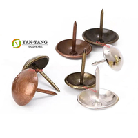 Clous de meubles décoratifs en nickel de style antique personnalisés Yanyang, clous ronds en fer de 11 mm dorés pour canapé