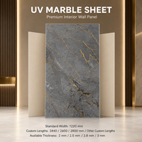 Panneau mural en PVC brillant MORLENX gris anthracite effet marbre UV pour projets de rénovation de halls d'accueil haut de gamme