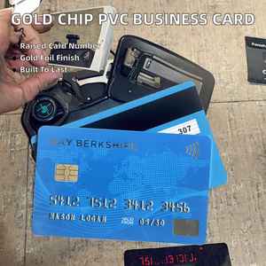 Tarjeta de Visita de PVC Personalizada con Chip de Memoria, Estampado Dorado, Impresión Serigráfica, Laminación, Número en Relieve y Código de Barras - Product Image 2