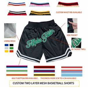 Shorts de basket-ball pour hommes de 7 pouces avec logo brodé personnalisé par sublimation OEM, poches zippées, séchage rapide, en mesh. - Product Image 3