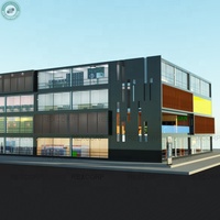 Centre commercial de conteneurs préfabriqués à 4 étages avec bureaux, centre commercial de la ville à louer