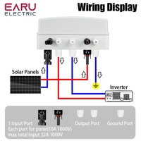 Boîtier de combinateur photovoltaïque solaire EARU MCB DC 1000V 1 entrée 1 sortie avec protection contre les surtensions et la foudre, 8 prises, fusible DC EA-CB-PV-8-I
