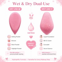 Éponge de maquillage douce en forme de larme JLY pour les maquilleuses et les femmes, applicateur de fond de teint et de poudre à double usage pour le maquillage quotidien