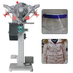 Mesin penekan kancing jepret otomatis penuh mudah dioperasikan untuk pakaian tanpa tangan