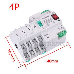 4P MCB type double puissance commutateur de transfert automatique 4P 100A ATS disjoncteur interrupteur électrique, double puissance ATS 4P - Product Image 4