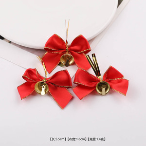 Christmas Satin Ribbon <b>Bows</b> With Jingle Bells Diy Jewelry Accessories For Holiday Decorations And Crafts - Product Image 5