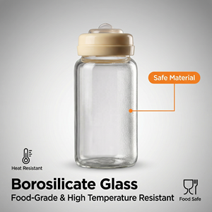 <span class=keywords><strong>Biberones</strong></span> de Vidrio Resistente de 180 ml (6 oz) para Almacenamiento de Leche Materna, Aptos para Congelar, Alimentar y Extraer, Compatibles con Sacaleches, Paquete Individual - Product Image 2