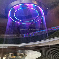 Fontaine commerciale extérieure en acier inoxydable Dewy avec rideau d'eau numérique LED et lumière laser pour la décoration paysagère urbaine