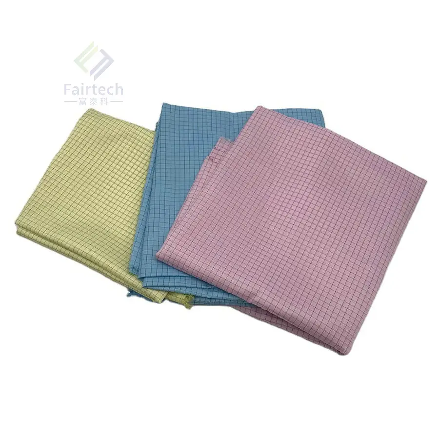 Uniform fabric High Density Antistatic Grid Polyester Fabric ESD Anti static Fabric