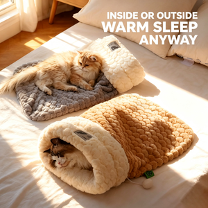 Upgraded sleeping bag cat <b>nest</b> drill hole <b>nest</b> closed cat <b>nest</b> security feeling autumn winter sleeping rabbit fleece cat <b>nest</b> do - Product Image 5