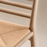 Chaise de salle à manger moderne avec dossier en échelle et assise tressée sans accoudoirs pour cuisine, café, restaurant
