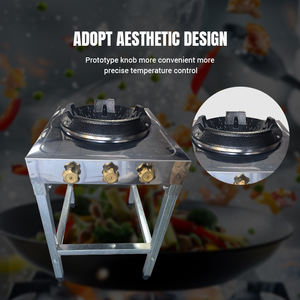 Cuisinière à gaz <span class=keywords><strong>Wok</strong></span> à usage unique pour restaurants Surface en fonte domestique Feu féroce par le fabricant GPL commercial - Product Image 4