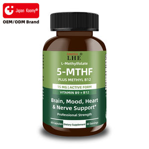 Cápsulas de metilfolato con etiqueta personalizada para apoyar la salud del cerebro y el corazón para mujeres y hombres, suplemento de metilfolato - Product Image 1