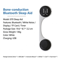 Haut-parleur portable à conduction osseuse en plastique avec bruit blanc naturel intégré, Bluetooth 5.4, rechargeable, pour adultes et enfants, chambre et voyage