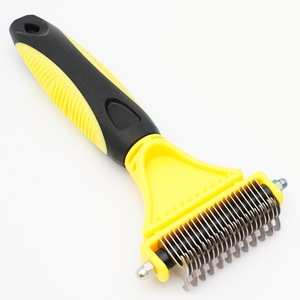 Peigne démêlant de luxe double face pour animaux de compagnie avec manche en bois et dents en acier inoxydable pour chats et chiens – Élimine les poils lâches - Product Image 2