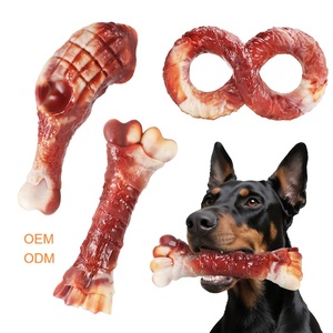 Jouet à mâcher pour chien en nylon indestructible, os pour mâcheurs agressifs, jouet pour animaux de compagnie à texture de viande réaliste, en vrac - Product Image 1