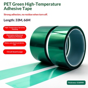 Cinta Adhesiva de Silicona de Doble Cara Resistente a Altas Temperaturas ALX PET Verde, Impresión Personalizada para Vidrio Laminado, Circuito PCB - Product Image 2