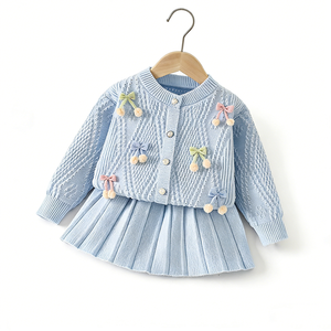 Completo Autunno Inverno per Ragazze: Set Maglione e Gonna, Stile alla Moda, Outfit Dolci di Alta Qualità - Product Image 2
