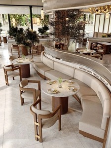 Canapé de salle à manger moderne et écologique de haute qualité OEM ODM, durable, en bois, pour <span class=keywords><strong>restaurant</strong></span>, centre commercial, hôtel - Vente directe usine - Product Image 4