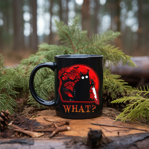 Taza con Diseño de Gato Negro Temática de Halloween de Agosto, Estilo Moderno Minimalista, Resistente a Altas Temperaturas, Apta para Microondas, con Asa, Regalo de Cumpleaños - Product Image 4