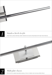 Lampe miroir murale LED moderne avec abat-jour blanc, construction en aluminium et fer, à intensité variable, pour chambre, salle de bain, salon - Product Image 4