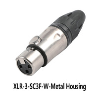 Connecteur audio XLR série 3 broches DIN mâle/femelle pour microphone, boîtier plastique et métal, plaqué or, IP67, courant nominal 10A