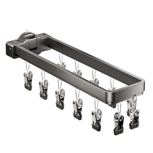 Séchoir à chaussettes mural avec pinces, type fixe rectangulaire, pour balcon et usage domestique - Product Image 5