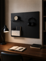 Organisateur mural modulaire en métal perforé pour bureau, idéal pour les fournitures de bureau, les dossiers et les accessoires quotidiens