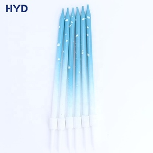 Bougies fines en cire scintillantes à dégradé de couleurs vives 2026, sans fumée, pour la décoration de pâtisseries, les rendez-vous romantiques, 11,5 cm * 0,31 cm, 6 pièces - Product Image 1