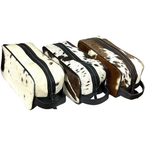 Genuine <b>Leather</b> <b>Toiletry</b> <b>Bag</b> with Zipper Closure Travel Shaving Kit Cosmetic Organizer Case for <b>Men</b> and Women with custom Colour - Product Image 2