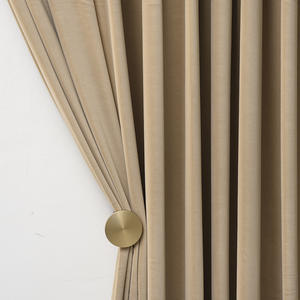 <span class=keywords><strong>Tende</strong></span> di Lusso a Pieghe Pizzicate in Velluto di Cashmere Australiano Oscurante Beige per Soggiorno e Camera da Letto di Alta Gamma - Product Image 2