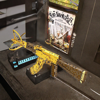 1548 Piezas de Bloques de Construcción de Modelo de Rifle de Asalto AK47 Dorado, Juguetes de Ensamblaje de Armas de Plástico ABS, Tema de Ciencia Ficción, Unisex