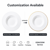 Assiette à soupe et pâtes en porcelaine fine blanche de 8,5 pouces pour la restauration, l'hôtellerie et les buffets – Vente en gros