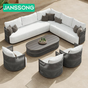 Set <span class=keywords><strong>Sofa</strong></span> Mewah Set Furnitur Luar Ruangan <span class=keywords><strong>Sofa</strong></span> Taman Furnitur Taman <span class=keywords><strong>Sofa</strong></span> Bentuk <span class=keywords><strong>L</strong></span> dari Logam Set Patio <span class=keywords><strong>Sofa</strong></span> Modern dari Tali untuk Kolam Renang Taman - Product Image 1