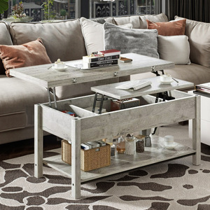 Mesa de centro moderna minimalista de madera con altura ajustable, mesa multifuncional para espacios pequeños. - Product Image 3