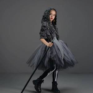 Costume d'Halloween MS pour fille, tutu, déguisement mystérieux de la mort, robe de cosplay avec faucille - Product Image 3