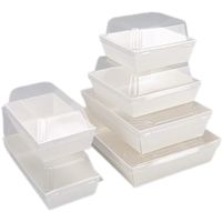 Boîte à dessert carrée en PET, emballage transparent pour desserts avec couvercles