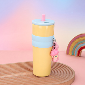 Vaso Bully para coche de viaje de acero inoxidable de doble pared de 24oz con pajita - Product Image 5