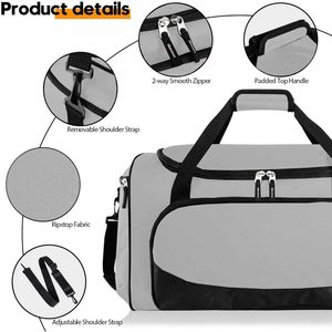 Bolsa Deportiva Resistente Uarition de 50L, Bolsa Grande para Gimnasio, Viajes y Deportes para Hombre, Color Gris - Product Image 5