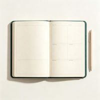 Carnet de planification A5 en lin 2027 avec bande élastique verticale personnalisée pour cadeaux