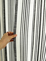 Cortinas de Ventana Personalizadas ZSTARR con Rayas Negras, Mezcla de Lino, Cortinas Modernas que Filtran la Luz para Sala de Estar, Dormitorio, Hotel, Villa
