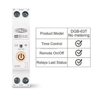 Interrupteur intelligent WIFI VOLTRIQ 1P+N 63A 110V 220V avec compteur d'énergie Kwh, disjoncteur et relais temporisé pour usage domestique intelligent