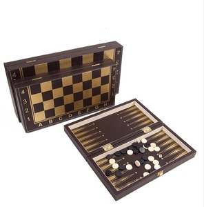 3-in-1 da bàn cờ bằng gỗ cờ vua miếng backgammon cờ trò chơi Quà Tặng sự lựa chọn cho trẻ em và người lớn <span class=keywords><strong>2</strong></span> người chơi - Product Image 2