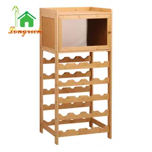 Wooden bamboo home Wine Bottle Holder with 8 Slots Bottle Rack Storage organizer cabinet for hotel