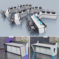 Console de surveillance du centre de commande LED, bureau en métal, poste de travail avec peinture au four pour table d'opérations